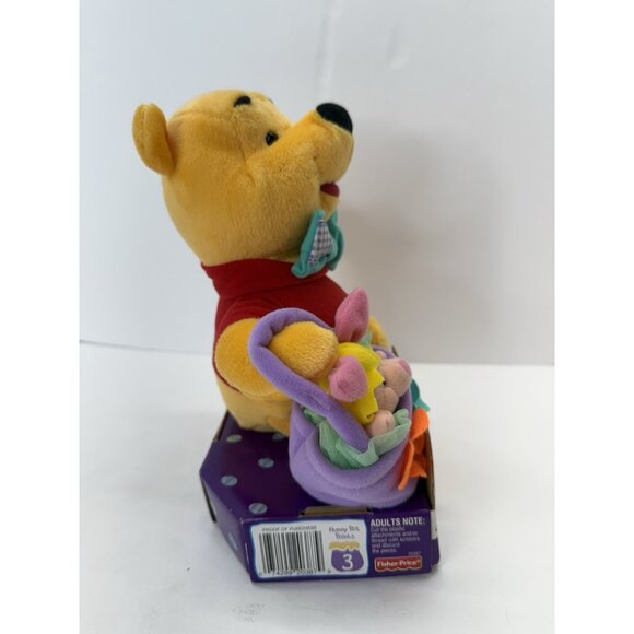 Disney Winnie The Pooh Plush Carrying Piglet Basket Stuffed Animal Mattel 1998 - Picture 8 of 9